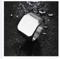 Best Titanium Steel Ring Square Silver-Stainless Steel.