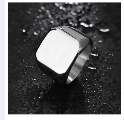 Best Titanium Steel Ring Square Silver-Stainless Steel