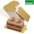 Pastry Board Rectabgle Tiered Boards - 6pcs Cardboard for Pastry Gold Decorating Base Stand cake for professional decoration.