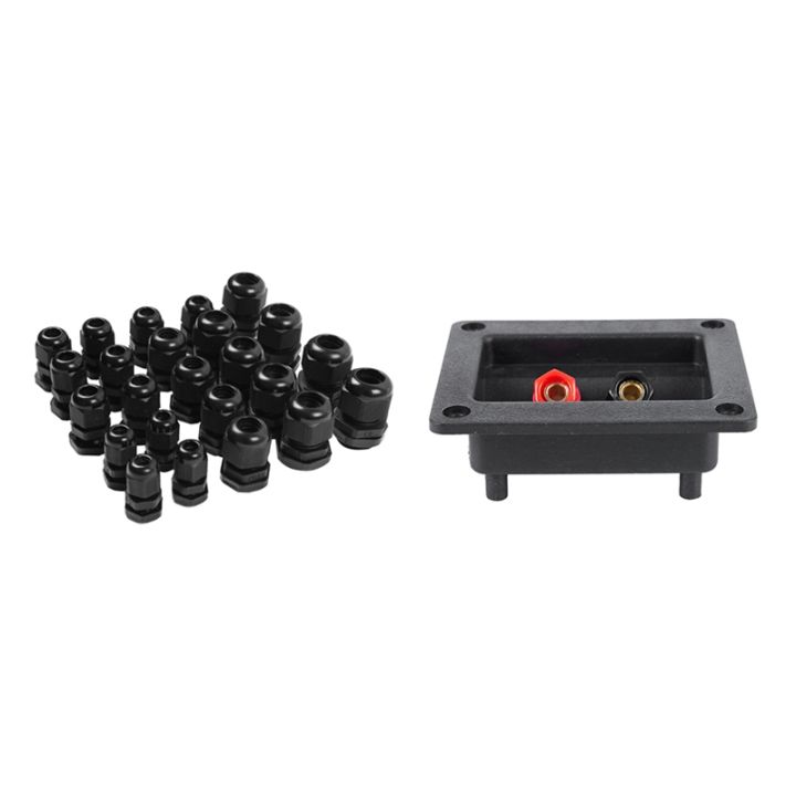 BRADOO-%201%20Pcs%2090X78Mm%20Square%20Binding%20Post%20Type%20Speaker%20Box%20&%2024%20Pcs%20Adjustable%203.5%20-%2013Mm%20Cable%20Gland%20Joints%20-%20Image%202