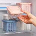 In The Refrigerator Transparent Sealed Double Layer Plastic Kitchen Gadget Vegetable Tray Fruit Storage Containers Fridge Storage Box Sealed Ginger Container.