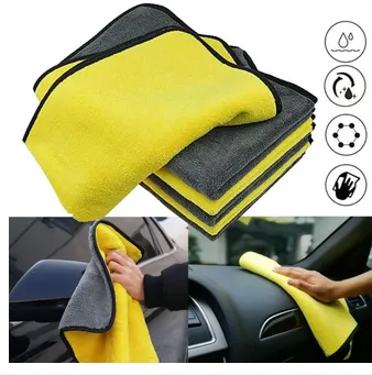 30X30%20cm%20Car%20Bike%20Wash%20Double%20Layer%20Ultra%20Soft%20Scratch%20Proof%20Microfiber%20Towel%20-%20Image%207