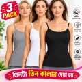 Black,White & Brown Color 3 Pcs Combo Set Ladies Camisole For All Season Use Cotton Cami Dress.