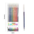 12pcs/18pcs Glitter Gel Pen Set with 18 color ink refill suitable for children adult coloring, journaling, art drawing, book doo.