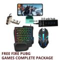 One Hand RGB Gaming Keyboard and Backlit Mouse Combo,USB Wired Rainbow 4.1 /3.0 usb hub with 2 pice otg kebol. 