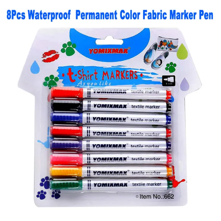 8Pcs%20Waterproof%20Permanent%20Color%20Fabric%20Textile%20Marker%20Pen%20For%20T%20Shirt%20Shoes%20Clothes%20Wood%20Stone%20DIY%20Art%20Graffiti%20Drawing%20Painting%20-%20Image%204
