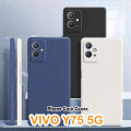 Original For VIVO Y75 5G Silicone Full Cover Case Solid Color Phone Case Cover.