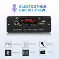 40W 80W Amplifier DIY MP3 Decoder Board 6.5mm Microphone 12V Car MP3 Player Bluetooth 5.0 FM Radio TF AUX USB Handsfree Record.