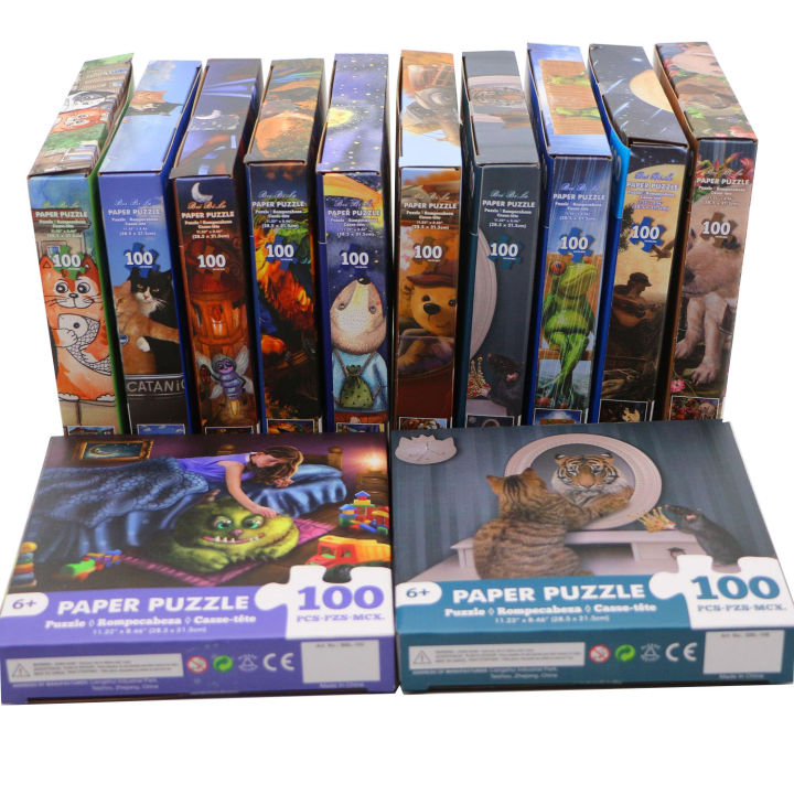 100 Pieces Jigsaw Puzzle Assembling Picture Dog Animals Decompression Puzzles Toy for Adult Children Kids Educational Gifts MuXiaRe