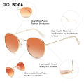OQ BOGA 25 Colors Fashion Outdoor Anti UV Sunglasses Women Men Eye Protection Metal Oval Frame Sun Glasses UV400.