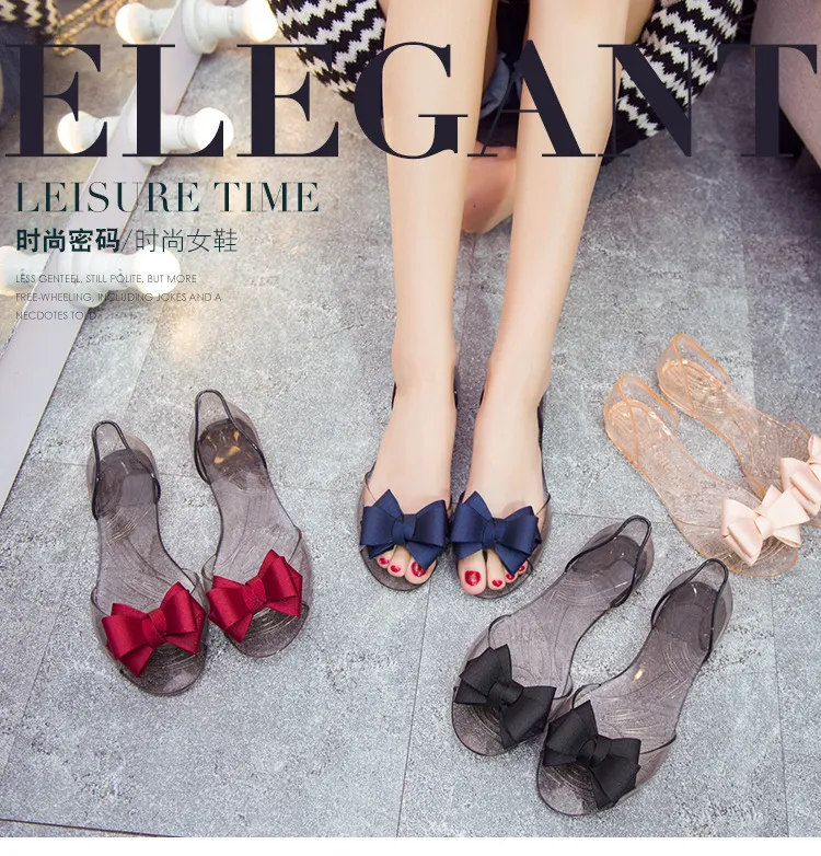 New Bow Versatile Fish Mouth Sandals Women's Spring/Summer Crystal