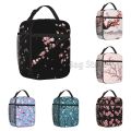 【NEW】 Japanese Sakura Cherry Blossoms Tree Insulated Lunch Bag Reusable Lunch Box For Work Picnic Beach Leakproof Cooler Bento Tote.