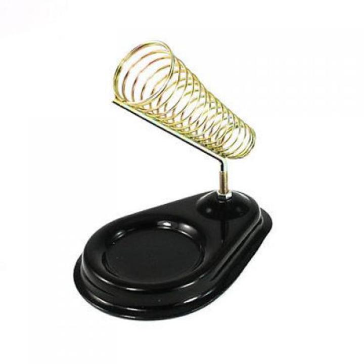 Normal Quality Soldering Iron Stand Heavy Tin Iron Material Circular Soldering Solder Iron Stand Holder With Bracket Base Spiral Bending Welding Holder Tool For 60W 40W 30W Soldering Iron