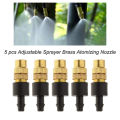 Migeet 5 pcs Adjustable Sprayer Brass Atomizing Nozzle, Drip Irrigation Sprinkler, Garden Cooling 4 / 7 capillary for Mini Drip Garden Watering Irrigation Spray. 
