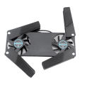Computer Cooling Pad,Portable Notebook Radiator Foldable Dual Fan Cooling Pad Computer Notebook Computer Cooling - black. 