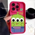 Fashion Cute Alien Three-eyed Monster Angel Eyes Cute Green Red Phone Case Compatible for IPhone 11 14 13 12 Pro Max 7Plus 8Plus XR 7 6s 6 8 Plus X XS Max SE 2020 Cartoon Lotso Soft Cover. 