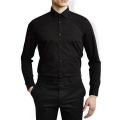 100% Black Cotton Formal Shirt For Men.