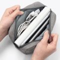 2PCS Storage Bag Multifunctional Storage Bag for Laptop Adapter Bank Data Cable Charger, Black & Gray. 