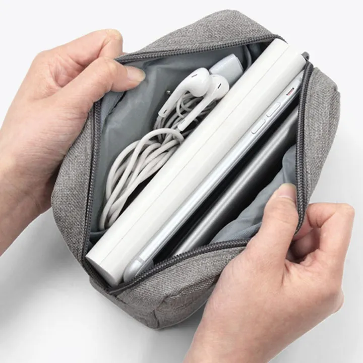 2PCS%20Storage%20Bag%20Multifunctional%20Storage%20Bag%20for%20Laptop%20Adapter%20Bank%20Data%20Cable%20Charger,%20Black%20&%20Gray%20-%20Image%202