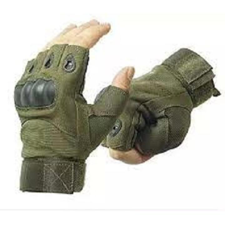 Half Finger Milita Grade Tactical Outdoor Hand Gloves for Biker or Outdo0r- Green