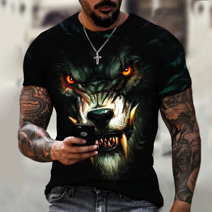 Beast%20wolf%203d%20black%20printing%20series%20new%20summer%20men's%20short%20sleeved%20shirt%20super%20large%20top%20fashion%20street%20wear%20o%20collar%20men's%20shir%20-%20Image%206