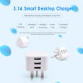 UK Wall plug power 3-pin plug adapter charger with 3 USB ports for mobile tablets Safe Portable. 