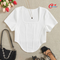 Trendy Cotton Crop Top Blouse for Women - Comfortable and Stylish.