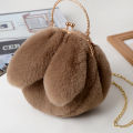 Fur Bag Bag Women's Hand Plush Bag Bag Bunny Ears Fashion Round 2020 New Imitation Fur Bunny Bag Bag.