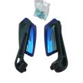 Koso Looking Glass For Motorcycle Most Bike Universal Model Mirror Blue- 2Pcs. 