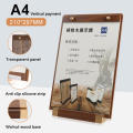 A4/A5 Size Menu Clipboard Lightweight Solid Walnut Wooden Display Board High-grade Price List Holder for Coffee Shop Restaurant. 