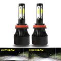 Fuleem 2PCS 4-Side 8000LM High Power LED headlight conversion kit 80W 360 Degree Lighting LED Car Bulb White 6000K 12V 24V.
