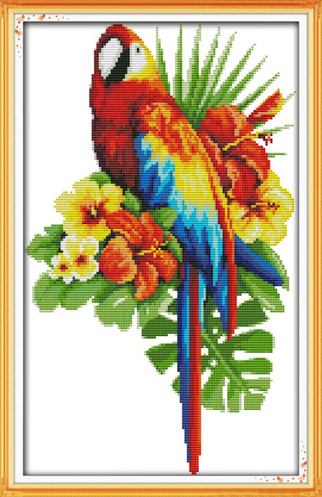 Toucan Cross Stitch Kit – 11 Count, Pre-Printed, 30x30 Cm, For Beginners