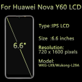 Pantalla Lcd For Huawei Nova Y60 Lcd Display For Huawei Nova Y60 Mobile Phone Lcd WKG LX9 Screen Replacement.