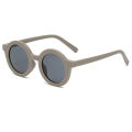 Jett D2017 adult sunglasses cream round frame Douyin with milk coffee color frosted parent-child sunglasses.