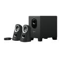 Logitech Z313 2.1 Multimedia Speaker System with Subwoofer, Full Range Audio, 50 Watts Peak Power, Strong Bass, 3.5mm Audio Inputs, UK Plug, PC/PS4/Xbox/TV/Smartphone/Tablet/Music Player - Black. 