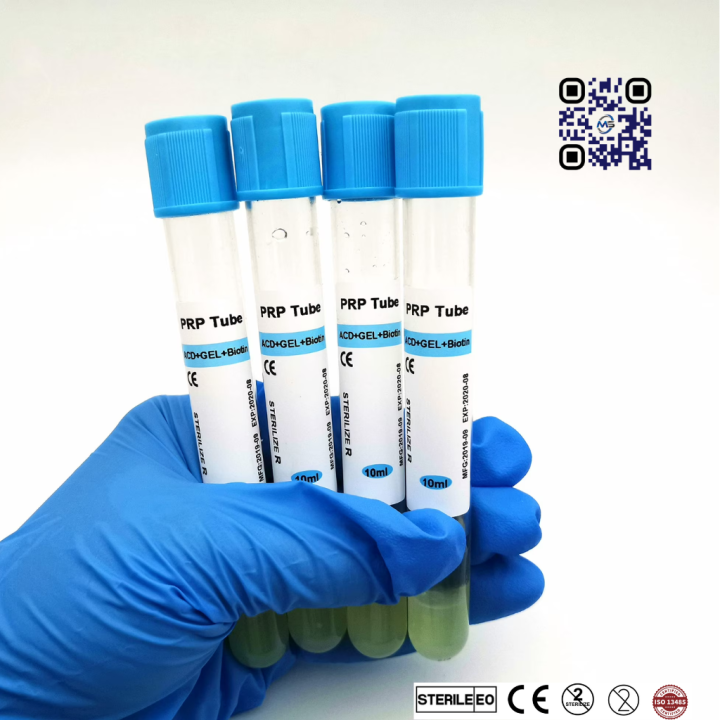 PRP Tube – ACD + Gel+ Biotin– 10ml | CE & ISO Certified | Triple Sterile | Medical Grade | High Platelet Recovery | For PRP Therapy
