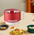 YUEERDE 1.5L Mini Cooker Electric Hot Pot Portable Non-stick Noodle Pot Electric Cooking Pot. 