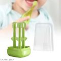 Baby Soft Bristle Toothbrush + Silicone Tongue Cleaner + U-Shaped Brush, 0-18 Months 3Pcs Set with Box [Colour as per Stock]. 