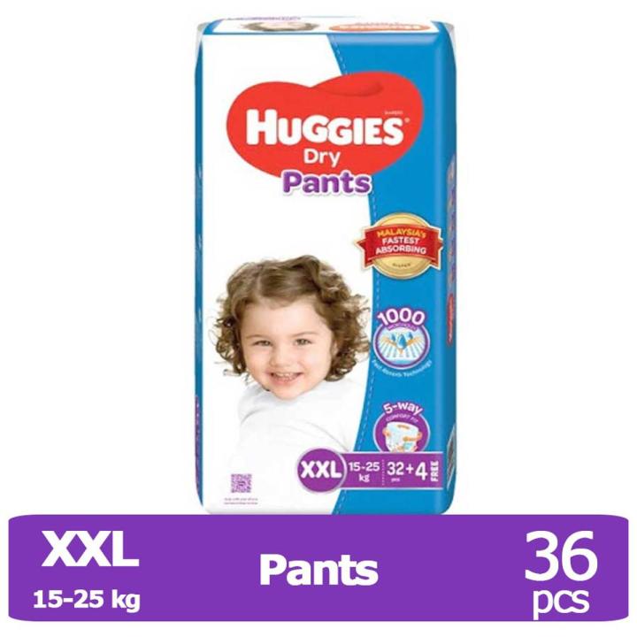 Huggies Dry Pant Diaper Xxl-36 Pieces 15-25 Kg - Baby