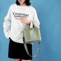 Canvas Crossbody Bags Bucket Zipper Tote Bag Multi-compartments Fashion Mommy Bag Portable for Shopping Travel for Vacation Work.