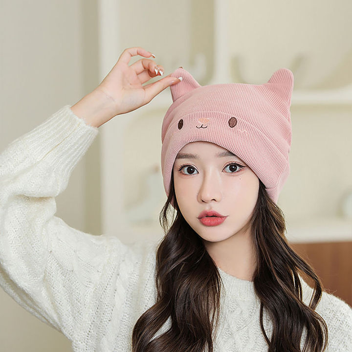 Cute%20Cat%20Embroidered%20Knitted%20Hat%20Outdoor%20Warm%20Ear%20Protection%20Cat%20Ears%20Wool%20Cap%20Over%20Head%20Cold%20Cap%20Street%20Beanies%20Cap%20Penny%20Cap%20-%20Image%205
