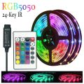 1 Meter LED Light String  Computer Desk/Home Decor DIY Backlight 24 Key  RGB Multicolor Tape Home Decoration Light Strip. 