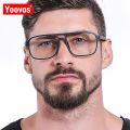 Yoovos Luxury Glasses Frame Men Square Retro Eyeglasses Frames Men/Women Vintage Okulary For Men Blue Light Transparent Eyewear. 
