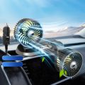 F622 Car Creative Folding Rotatable Double Head Electric Cooling Fan, Style:12V Cigarette Lighter.