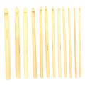 12x Crochet Hooks Bamboo Craft Knitting Needles For Crocheting Shawl ZR. 