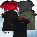 AMR Brand 5 Pcs Combo T-Shirt Mesh Fabric Soft And Comfortable T-Shirt For Men. 