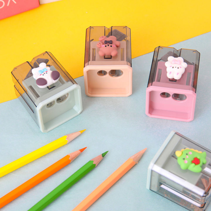 Mini Cute Cartoon Two Hole Sharpener Pencil Kawaii Stationery Sharpener Student Supplies MuXiaRe