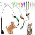 Interactive Cat Toy Handfree Cat Stick Toy Suction Cup Teaser Toy for Kitten Playing Chase Exercise Teaser Wand Cat Accesorios.