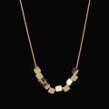 Necklace 2023 new girl's small square, snake bone clavicle chain, light luxury, titanium steel, niche design, simple French. 