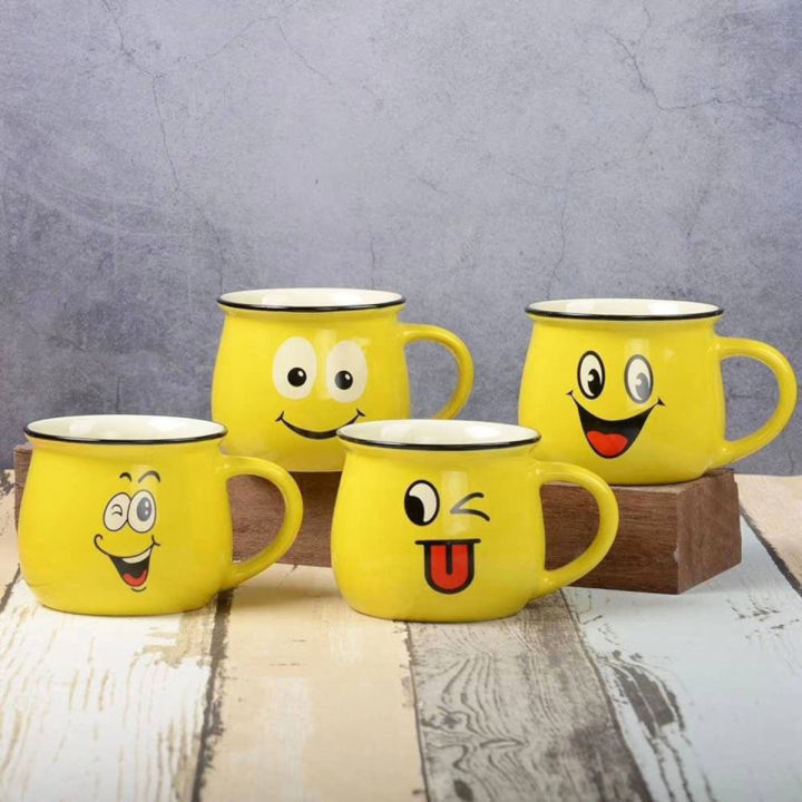 2 Pch Emoji Mug Cups Set - Coffee Mug
